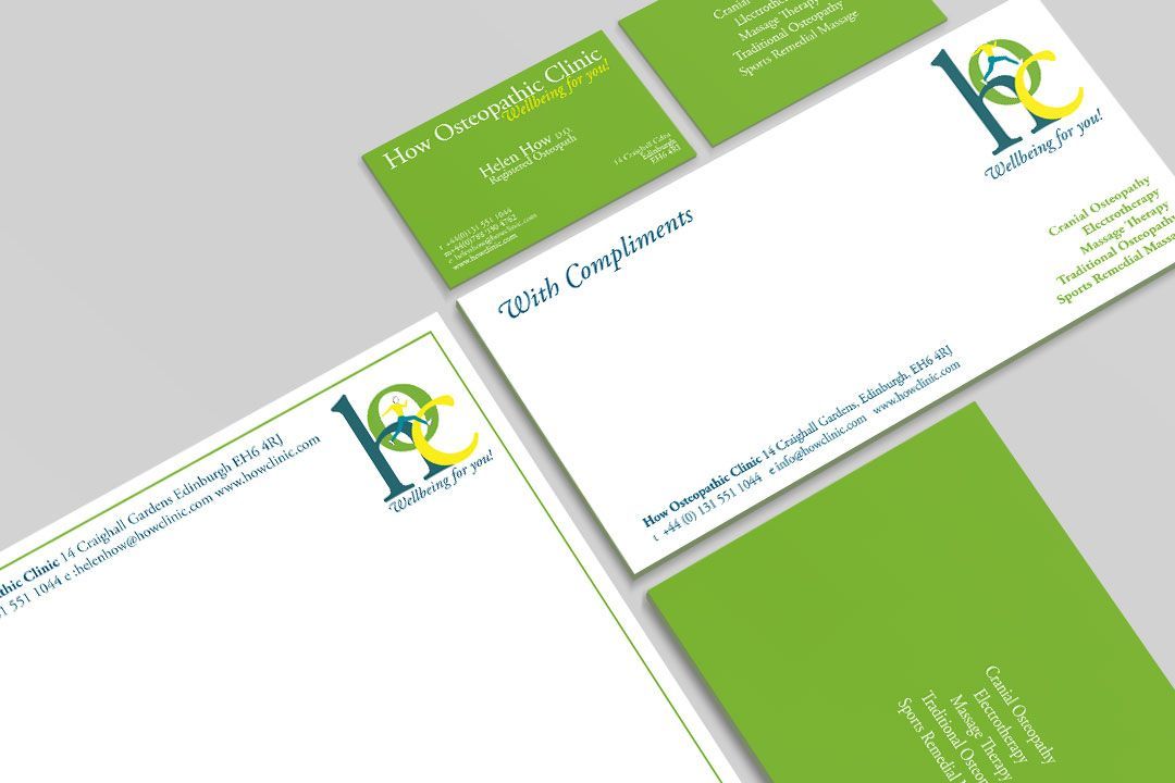 Business Stationery Design Edinburgh : How Osteopathic Clinic