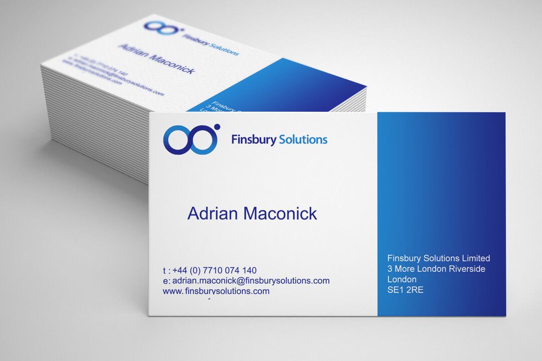 Business Card Design: Finsbury Solutions Ltd, London
