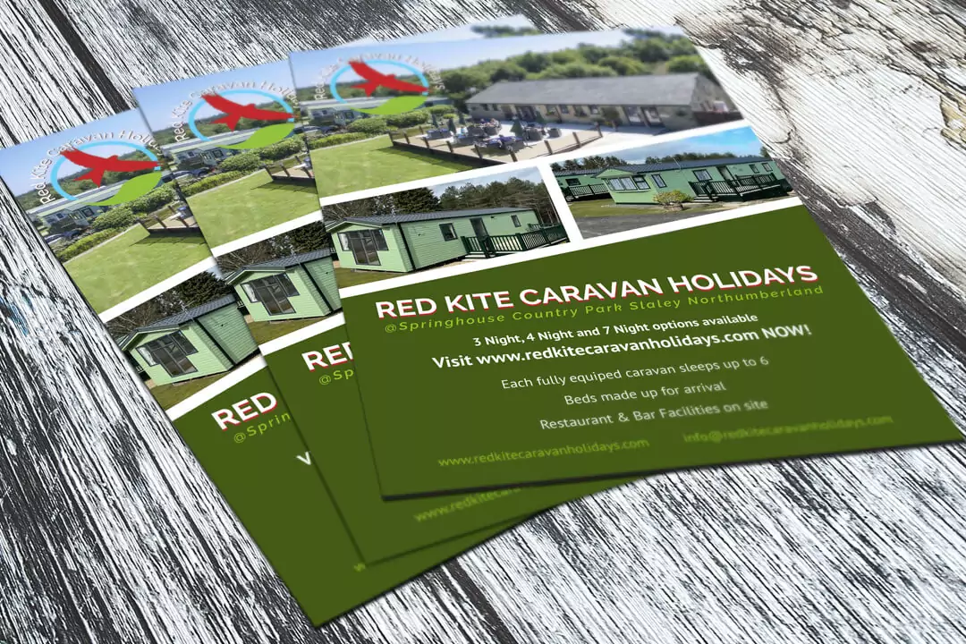 Flyer Design Northumberland: Red Kite Caravan Holidays.