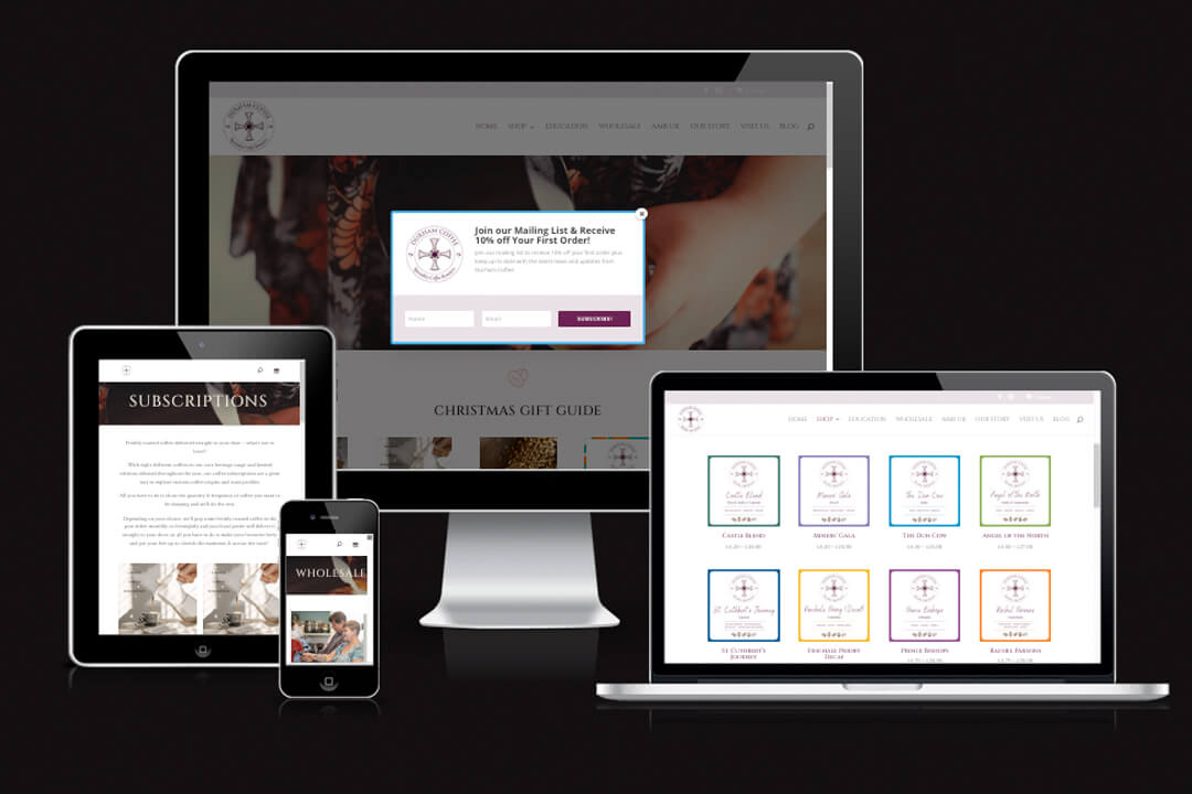 E-Commerce Website Design Durham Coffee